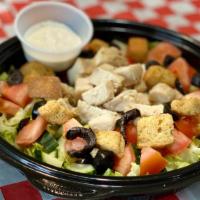 Chicken Salad - Available Mon-Sat - 11 Am To 2 Pm · Chicken with lettus, cucumber, tomato, olives, crouton with ranch or italian dressing