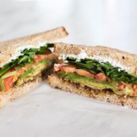 Avocado Melt Sandwich · Avocado, goat cheese, roasted tomato and spinach.