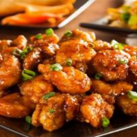 General Tso'S Chicken · Spicy. Chunk of chicken, breaded and deep-fried in an amazing sweet spicy sauce bedded with ...