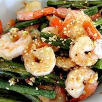 Shrimp & Scallops In Garlic Sauce · Spicy. Jumbo shrimp and fresh scallop sautéed with vegetable in spicy garlic sauce.