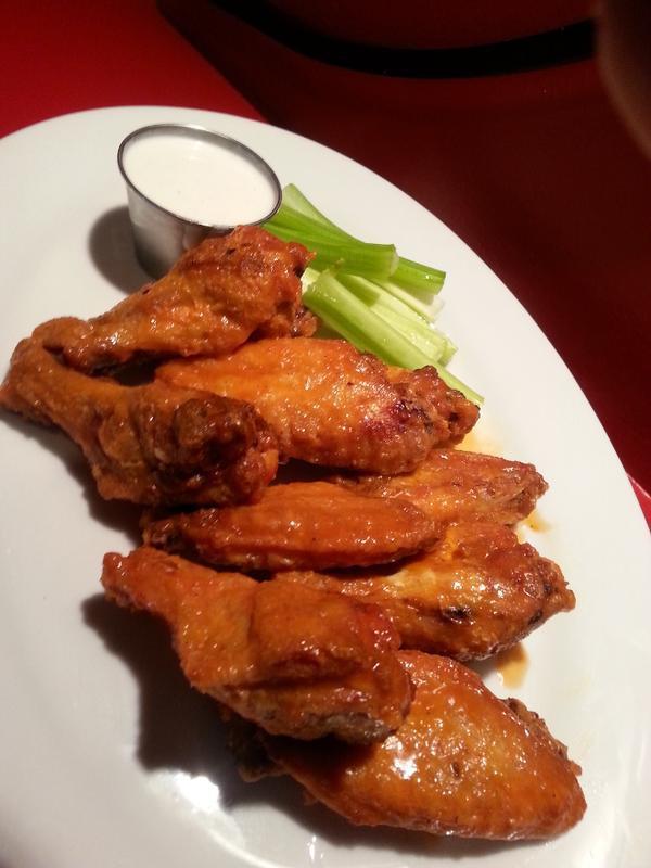 Buffalo Wings (6) · Jumbo wings tossed in our homemade buffalo, extra spicy habanero, or tangy Thai barbecue sauce. Served with celery sticks, carrots & ranch, or blue cheese.  Available in quantities of 6 or 12.