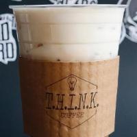 Back In Black (& White) · An iced black and white mocha with peanut butter cold foam!
