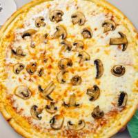 Mushroom Pizza · Take your pick of our famous house made or gluten-free dough topped with red sauce, mushroom...