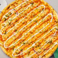 Buffalo Chicken Pizza · Take your pick of our famous house made or gluten-free doughtopped with buffalo chicken and ...