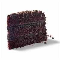 Chocolate Fudge Cake · Big, rich slice of chocolate fudge cake.