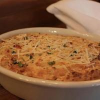 Chicken Cheesecake Only · Roasted garlic, grilled chicken, bell peppers, onions, cheddar, parmesan, cream cheese all b...