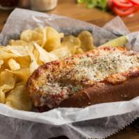 Meatball Sub · Over roasted meatballs and marinara come together in a marriage of flavor on a hoagie roll (...
