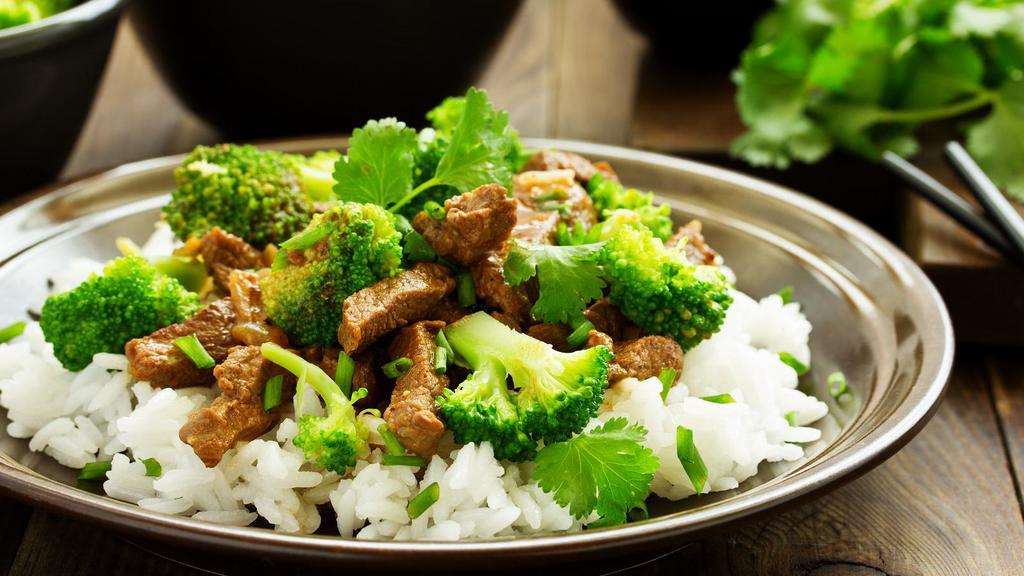 Beef With Broccoli · Tender beef with broccoli and served  with white rice.