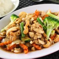 Chicken With Broccoli · Juicy chicken with broccoli and served  with white rice.