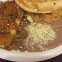 Cheese Quesadilla · Rice and beans.