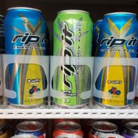 Rip It Energy Drink (16 Oz) · Great tasting energy drink with lots of caffeine and other ingredients. 
200 cal.