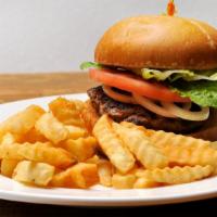 Naked Burger · Beef from cliff's meat market. A delicious, juicy burger with lettuce, tomato, onion, and ma...