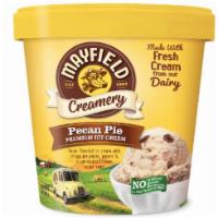 Pecan Pie (1 Pt) · Pecan flavored ice cream, crispy pie pieces, pecans, and caramelized brown sugar.
