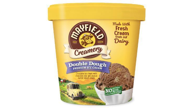 Double Dough · Chocolate ice cream with chocolate chip, peanut, and butter dough pieces.