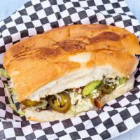 Mexican Subs / Tortas · Served with bread,beans ,mayonnaise, meat,lettuce, tomato, onion,cilantro, avocado, cheese, ...