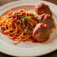 Pasta Meatballs (Family Size) · Serves  5-6 people and it comes with salad and bread.