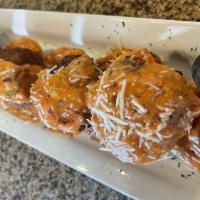 Fried Mac & Cheese Balls · Hand-battered | fried | creamy marinara sauce.