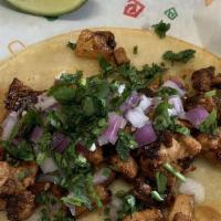 1 Lengua Taco · Beef tongue. Served with cilantro and onions on corn tortillas.