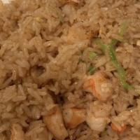 Japanese Shrimp Fried Rice · With egg and vegetables.