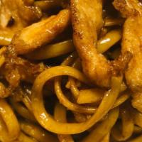 Pork Lo Mein · Strips of pork loin sauteed and tossed with linguini pasta in our signature Lo Mein sauce. O...