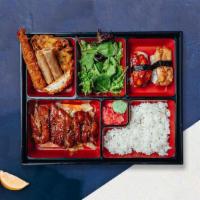 Shrimp Teriyaki · Served with house ginger salad, steamed white rice, shrimp, vegetable tempura, gyoza or cali...