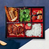 Beef Teriyaki · Served with house ginger salad, steamed white rice, shrimp, vegetable tempura, gyoza or cali...