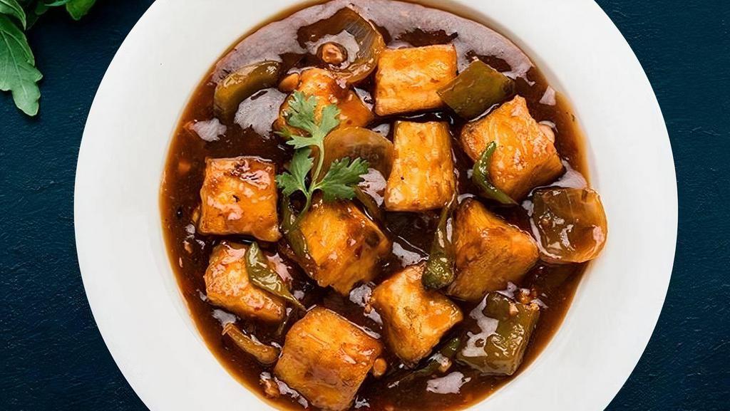 Spicy Chilli Paneer · Spicy appetizer made by tossing fried paneer (farmers cheese) in sweet sour and spicy chilli sauce.