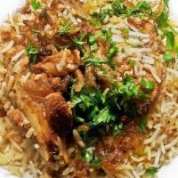Fb'S Goat Biryani · Delightful basmati rice with biryani spices, herbs, and fresh minced goat.