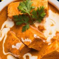 Creamy Paneer Butter Masala · Rich and creamy curry made with paneer, spices, onions, tomatoes and cashews.