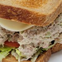 Salad Sandwich | Only · Tuna or Chicken with Provolone Cheese, Lettuce, Tomato,  & Mayo