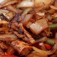 Chicken Fajitas · Our famous authentic fajitas our sizzling fajitas are prepared with red peppers green pepper...