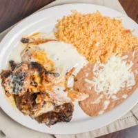 Arandas Special · A combination of grilled sirloin, grilled chicken breast, and chorizo, topped with grilled o...
