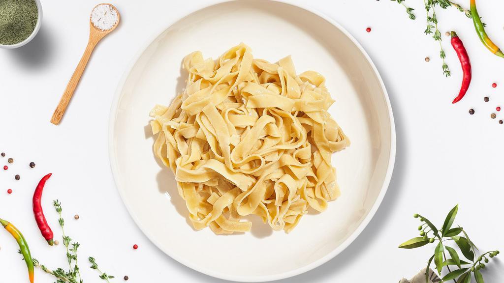 Byo Fettucine · Fettucine cooked al dente with your choice of protein, toppings and homemade sauce.