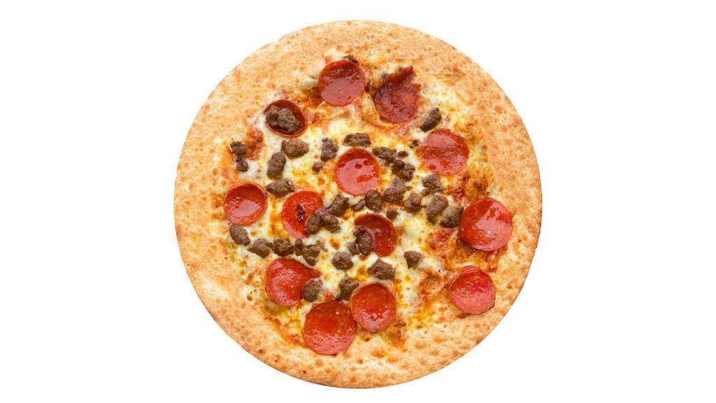 Small Italian Style Pizza And Wings · Cheese pizza topped with satiating two-meats blend of pepperoni and Italian sausage. Comes with 6 wings of your flavor choice.