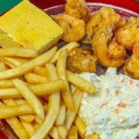 Shrimp · Served with two sides and cornbread or roll.