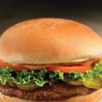 Hamburger · Our hamburgers are dressed with lettuce, tomato, onion, pickle, ketchup, mustard, and mayo.