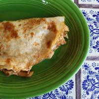 Grilled Chicken Or Beef Quesadilla · A grilled flour tortilla filled with melted cheese and your choice of delicious grilled chic...