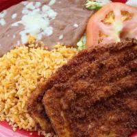 Milinesa · Chicken breast coated with our secret blend of spices then breaded and fried to perfection. ...