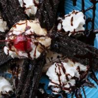 Oreo Churros · Melt-in-your-mouth, crispy, chocolate churros made with Oreo® Cookie pieces & stuffed with a...