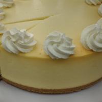 Ny Cheesecake · Our classic rich and creamy NY cheesecake baked on a graham cracker crust.  LIMIT 3 PER ORDER