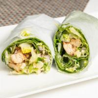 Crunch Chicken Wrap · 780 calories.Romaine, grilled chicken, cucumbers, red onions, sharp white cheddar, house ran...