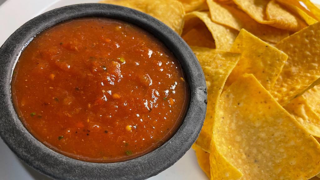 Salsa & Chips · Large bag of chips and 8oz homemade salsa