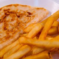 Mini Quesadilla · Flour tortilla stuffed with cheese and your choice of ham, chicken, steak or ground beef. Se...