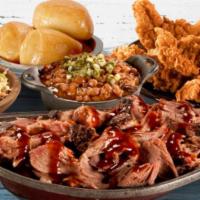 Family Meal Bundle · Choose from 2 Meats and up to 2 sides. . Feeds 4-6 People.