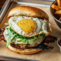 House Burger
 · Black garlic aioli, pickled green tomatoes,
sunny-side egg. served with hand-cut fries.

The...