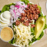 Spinach Club · avocado, red onion, egg, bacon, white cheddar, spinach, creole honey mustard dressing 530 ca...