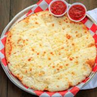Cheese Bread (Garlic) · Rising crust covered with garlic herb butter, cheese, garlic, and basil served with a side o...
