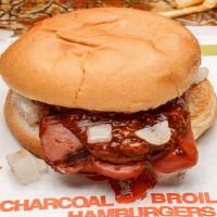 #8 Chili Hot Dog Sandwich · Charcoal broiled hot dog and chili.