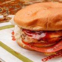 #10 Eat Fit Chicken Sandwich · Charcoal broiled chicken breast, lettuce, tomatoes, pickles, mayonnaise, and basted with our...