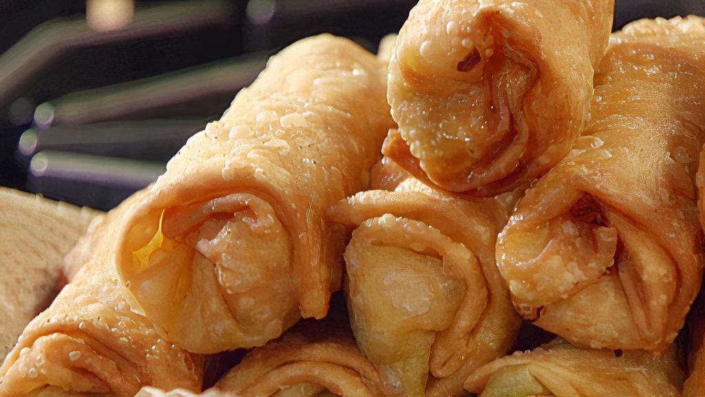 Egg Roll · Crispy dough filled with minced vegetables.